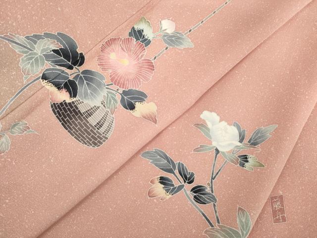 平和屋着物○十日町友禅 女流作家 遠田藤舟 訪問着 草花文 暈