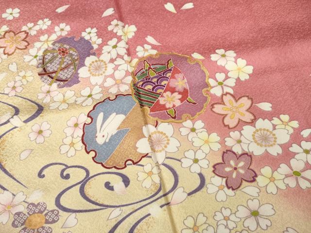 金彩 暈し染め 駒刺繍 金銀 舞蝶牡丹文 公式通販 着物屋こころ