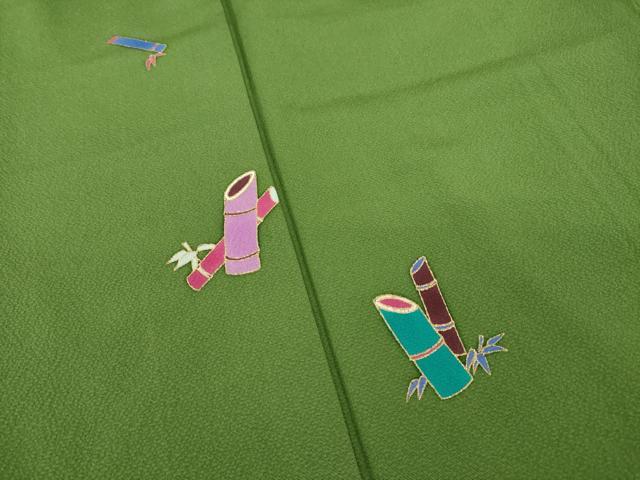 平和屋着物○染色作家 草野一騎 訪問着 竹 金彩 正絹 逸品 AABE6830ck