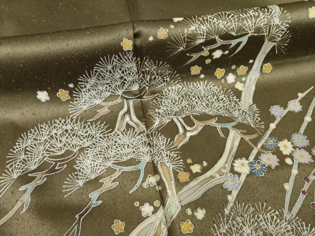 平和屋着物○訪問着 松 銀彩 正絹 逸品 未使用 AABE6834ck