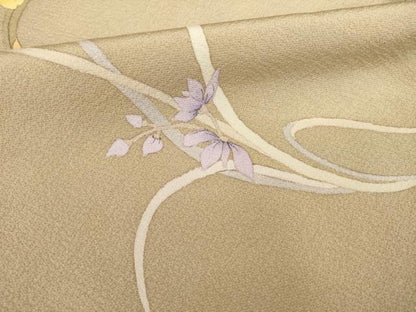 平和屋着物●訪問着 手描き 舞花文 正絹 逸品 AABE6840ck