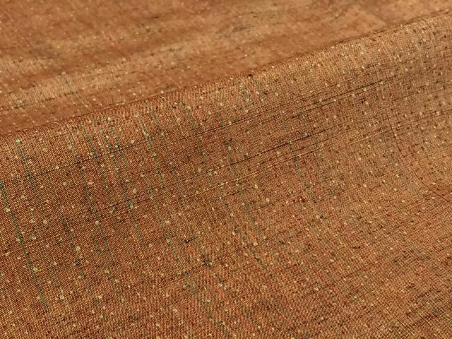 平和屋着物▽上質な紬　単衣　縞　正絹　逸品　AABE6841jh