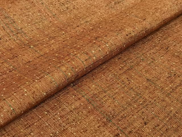 平和屋着物▽上質な紬　単衣　縞　正絹　逸品　AABE6841jh