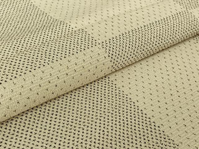 平和屋着物▽本塩沢 単衣 市松文様 正絹 逸品 AABE6844jh