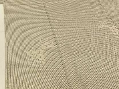 平和屋着物▽本塩沢 単衣 幾何学文様 正絹 逸品 AABE6845jh