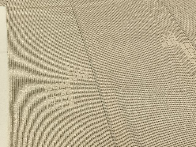 平和屋着物▽本塩沢 単衣 幾何学文様 正絹 逸品 AABE6845jh
