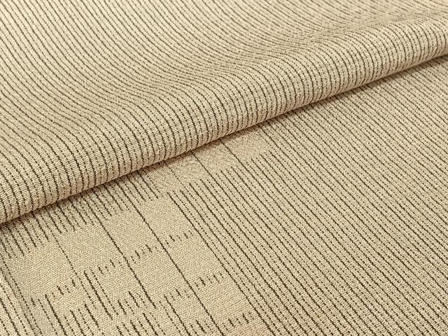 平和屋着物▽本塩沢 単衣 幾何学文様 正絹 逸品 AABE6845jh
