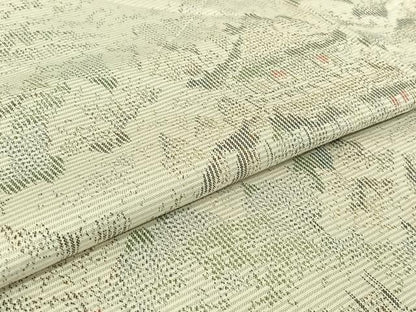 平和屋着物▽上質な紬 白大島 単衣 風景文 正絹 逸品 AABE6849jh