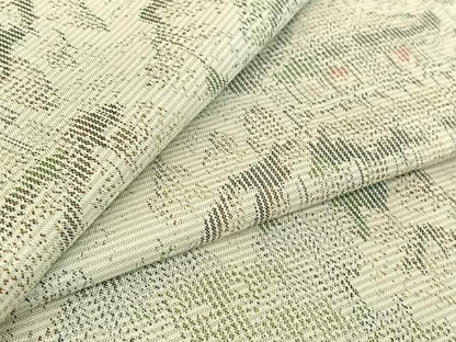 平和屋着物▽上質な紬 白大島 単衣 風景文 正絹 逸品 AABE6849jh