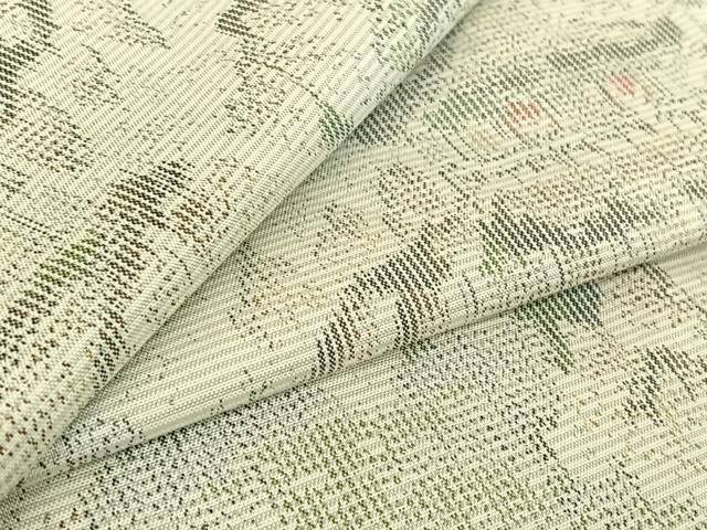 平和屋着物▽上質な紬 白大島 単衣 風景文 正絹 逸品 AABE6849jh