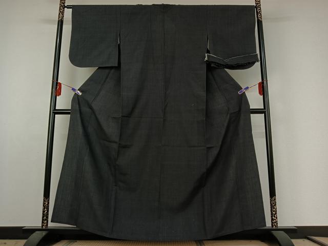 平和屋着物▽本場結城紬 重要無形文化財 単衣 色無地 羊羹色 正絹 逸品 AABE6852jh