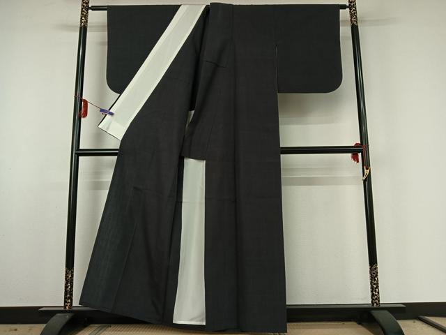 平和屋着物▽本場結城紬 重要無形文化財 単衣 色無地 羊羹色 正絹 逸品 AABE6852jh