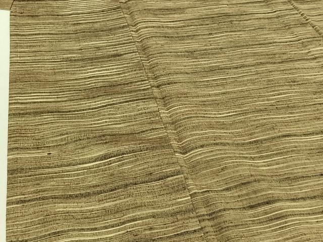 平和屋着物▽上質な紬 単衣 横段文 正絹 逸品 AABE6854jh