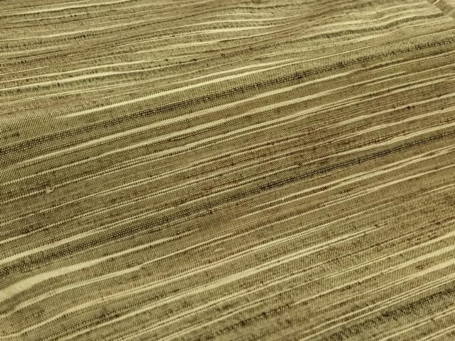 平和屋着物▽上質な紬 単衣 横段文 正絹 逸品 AABE6854jh