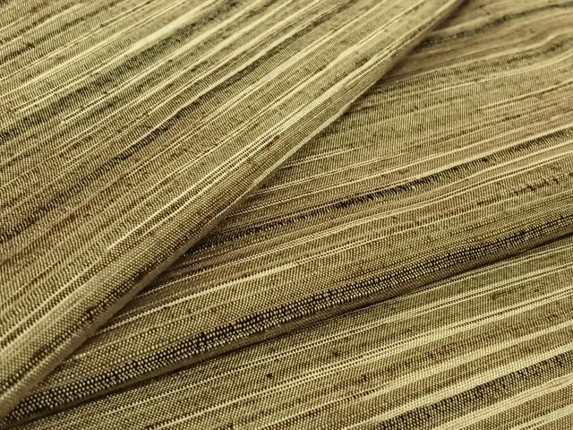 平和屋着物▽上質な紬 単衣 横段文 正絹 逸品 AABE6854jh