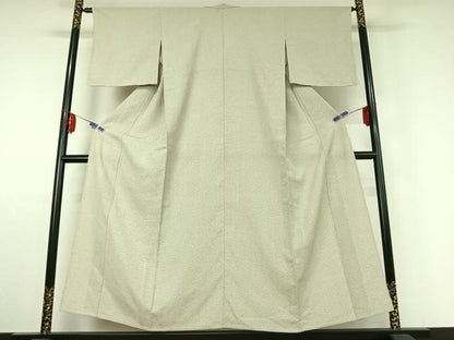 平和屋着物▽本塩沢　単衣　蚊絣　正絹　逸品　AABE6855jh