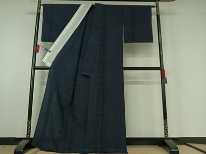 平和屋着物▽本塩沢 単衣 花間道 正絹 逸品 AABE6858jh