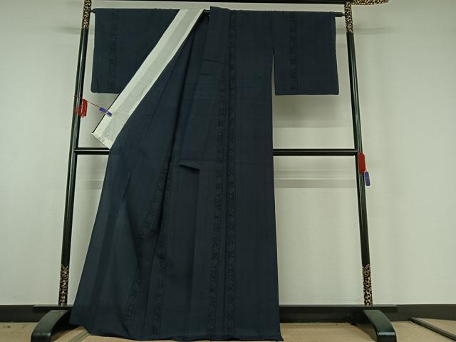 平和屋着物▽本塩沢 単衣 花間道 正絹 逸品 AABE6858jh