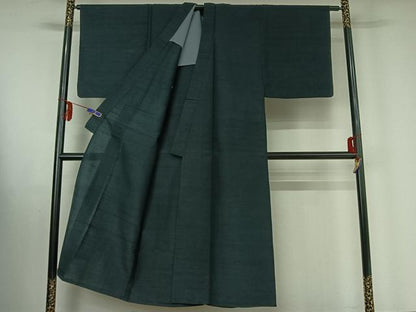 平和屋着物▽男性 紬 単衣 アンサンブル 褐返色 正絹 逸品 AABE6862jh