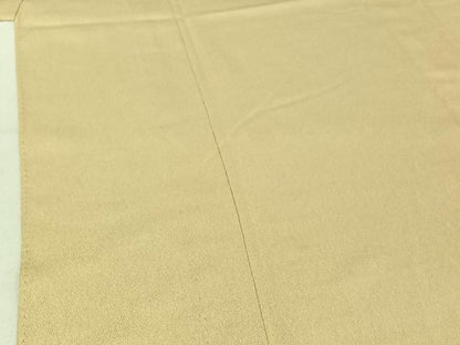 平和屋着物▽お召 単衣 鳥の子色 正絹 逸品 AABE6863jh