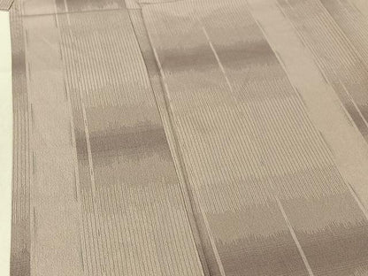 平和屋着物▽上質な紬　単衣　横段文　証紙付き　正絹　逸品　AABE6869jh