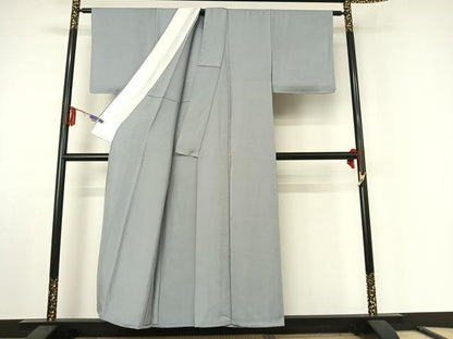 平和屋着物▽上質な色無地 単衣 箔散らし文様 秘色色 正絹 逸品 AABE6871jh