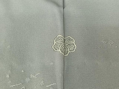 平和屋着物▽上質な色無地 単衣 箔散らし文様 秘色色 正絹 逸品 AABE6871jh