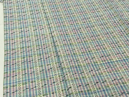 平和屋着物▽上質な紬　単衣　縞　正絹　逸品　AABE6876jh