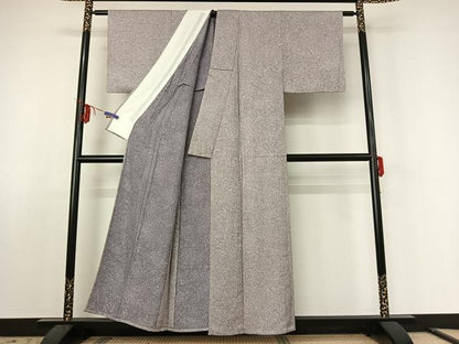 平和屋着物▽上質な小紋 単衣 霞文 正絹 逸品 AABE6877jh