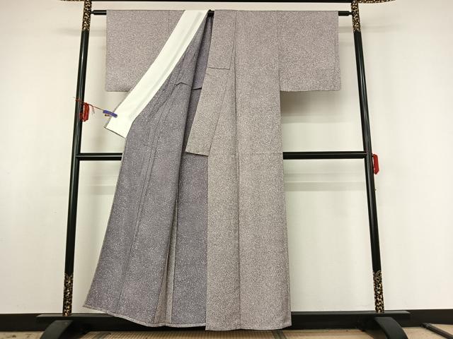 平和屋着物▽上質な小紋 単衣 霞文 正絹 逸品 AABE6877jh