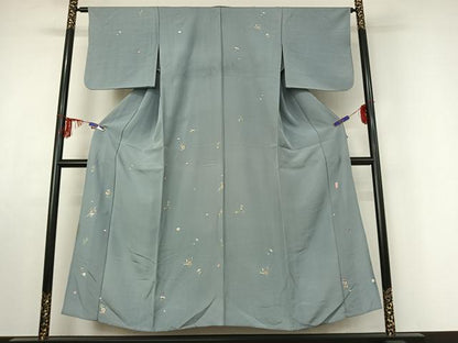 平和屋着物▽二代目 川村久太郎 訪問着 単衣 舞花文 正絹 逸品 AABE6879jh