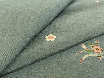 平和屋着物▽二代目 川村久太郎 訪問着 単衣 舞花文 正絹 逸品 AABE6879jh