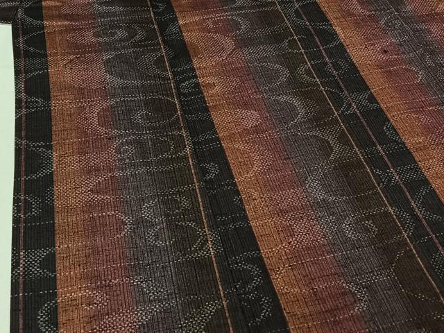 平和屋着物▽上質な紬 単衣 流水文 正絹 逸品 AABE6882jh