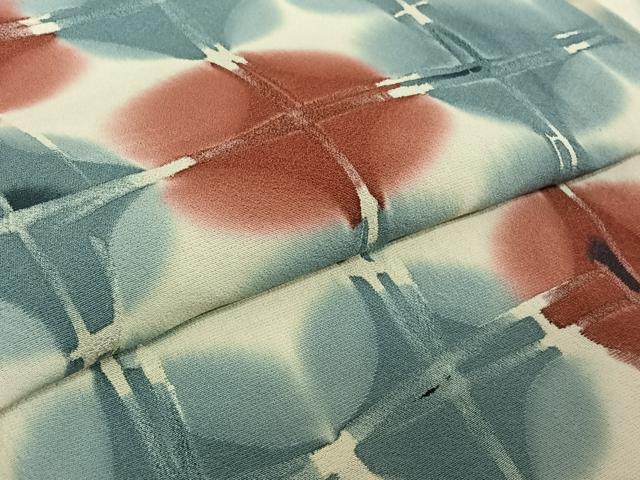 平和屋着物▽上質な小紋　単衣　格子　正絹　逸品　AABE6886jh 平和屋着物▽上質な小紋 単衣 格子 正絹 逸品 AABE6886jh