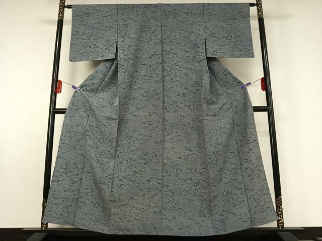 平和屋着物▽上質な小紋 単衣 風景花文 正絹 逸品 AABE6889jh