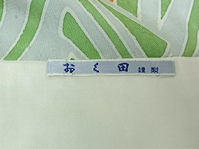 平和屋着物▽上質な小紋 単衣 紬地 幾何学文様 おく田謹製 正絹 逸品 AABE6895jh