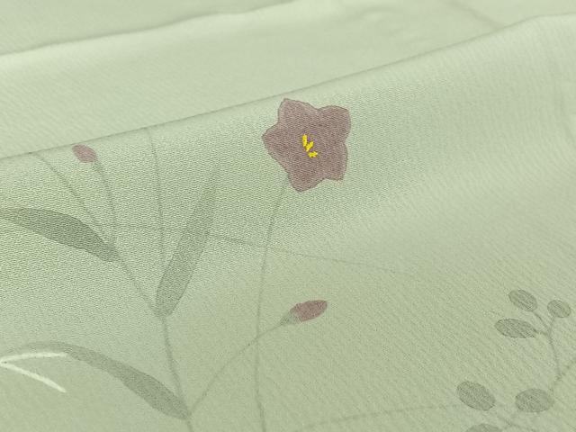平和屋着物▽訪問着　単衣　手描き　草花文　暈し染め　正絹　逸品　AABE6898jh
