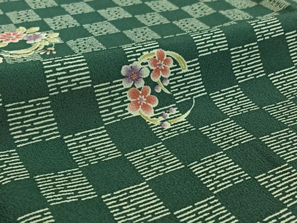 平和屋着物▽上質な小紋 単衣 花丸文 正絹 逸品 AABE6910jh