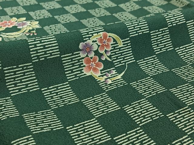平和屋着物▽上質な小紋 単衣 花丸文 正絹 逸品 AABE6910jh