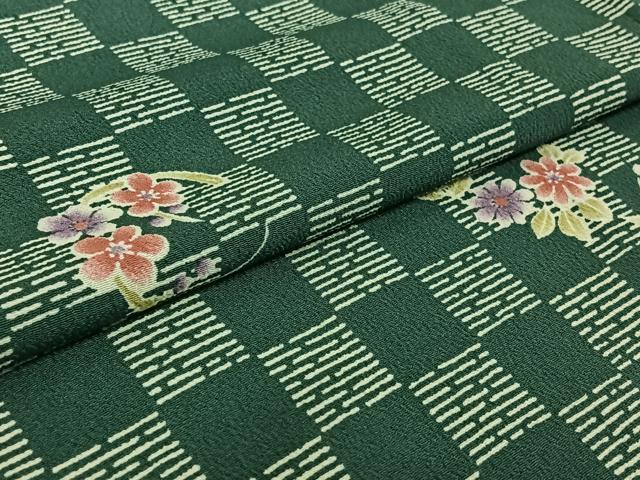 平和屋着物▽上質な小紋 単衣 花丸文 正絹 逸品 AABE6910jh