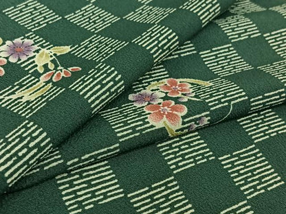 平和屋着物▽上質な小紋 単衣 花丸文 正絹 逸品 AABE6910jh