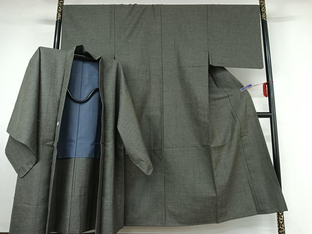 平和屋着物▽男性 紬 単衣 アンサンブル 霞文 高島屋扱い AABE6912jh