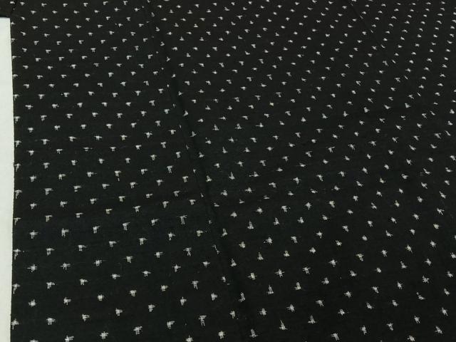 平和屋着物▽菊寿紬 単衣 十字絣 反端付き AABE6914jh