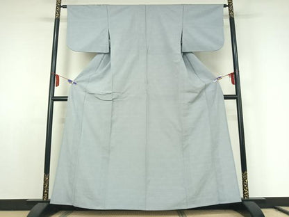 平和屋着物▽本塩沢 単衣 110亀甲 麻の葉文様 正絹 逸品 AABE6918jh