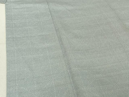 平和屋着物▽本塩沢 単衣 110亀甲 麻の葉文様 正絹 逸品 AABE6918jh