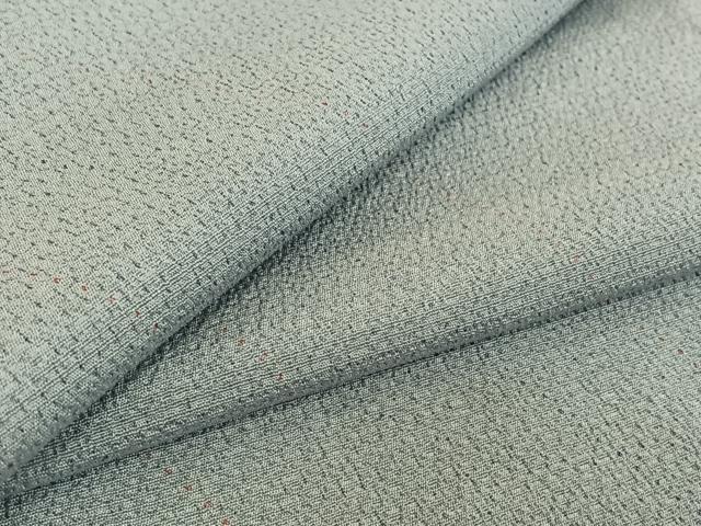 平和屋着物▽本塩沢 単衣 110亀甲 麻の葉文様 正絹 逸品 AABE6918jh