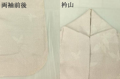 平和屋着物▽本塩沢 単衣 110亀甲 舞蝶文 正絹 逸品 AABE6919jh