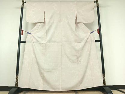 平和屋着物▽本塩沢 単衣 110亀甲 舞蝶文 正絹 逸品 AABE6919jh