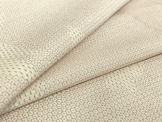 平和屋着物▽本塩沢 単衣 110亀甲 舞蝶文 正絹 逸品 AABE6919jh