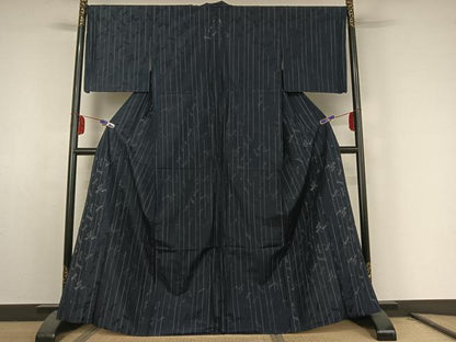 平和屋着物▽上質な小紋 単衣 捩り織 蜻蛉 やまと誂製 正絹 逸品 AABE6920jh